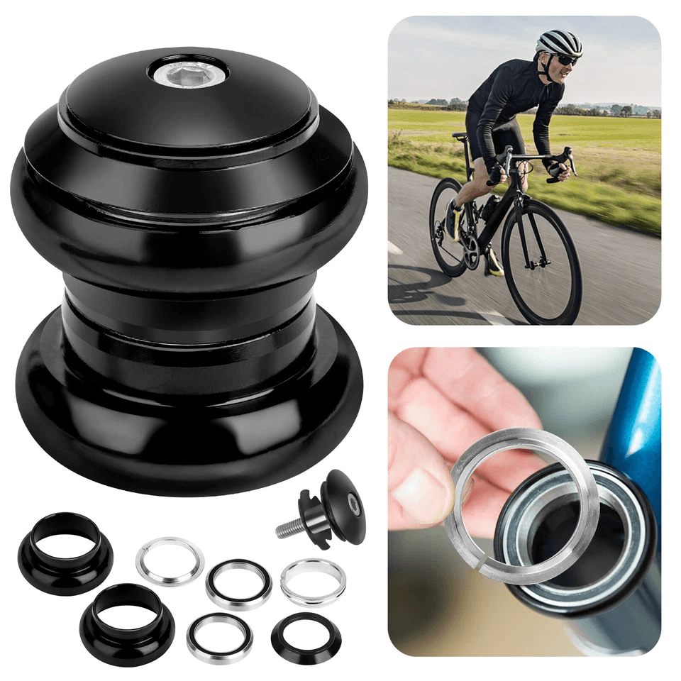 Threadless MTB Road Bike Bicycle Sealed External Bearing Headset Kit, Fork Compatible, Durable Alloy Construction
