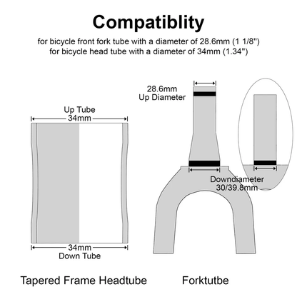 Threadless MTB Road Bike Bicycle Sealed External Bearing Headset Kit Fork Compatible Durable Alloy  3