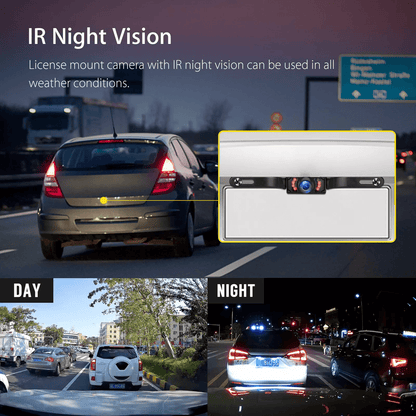 43 HD Monitor Car Backup Reverse Camera Kit With Night Vision Waterproof Rear View Parking License  7