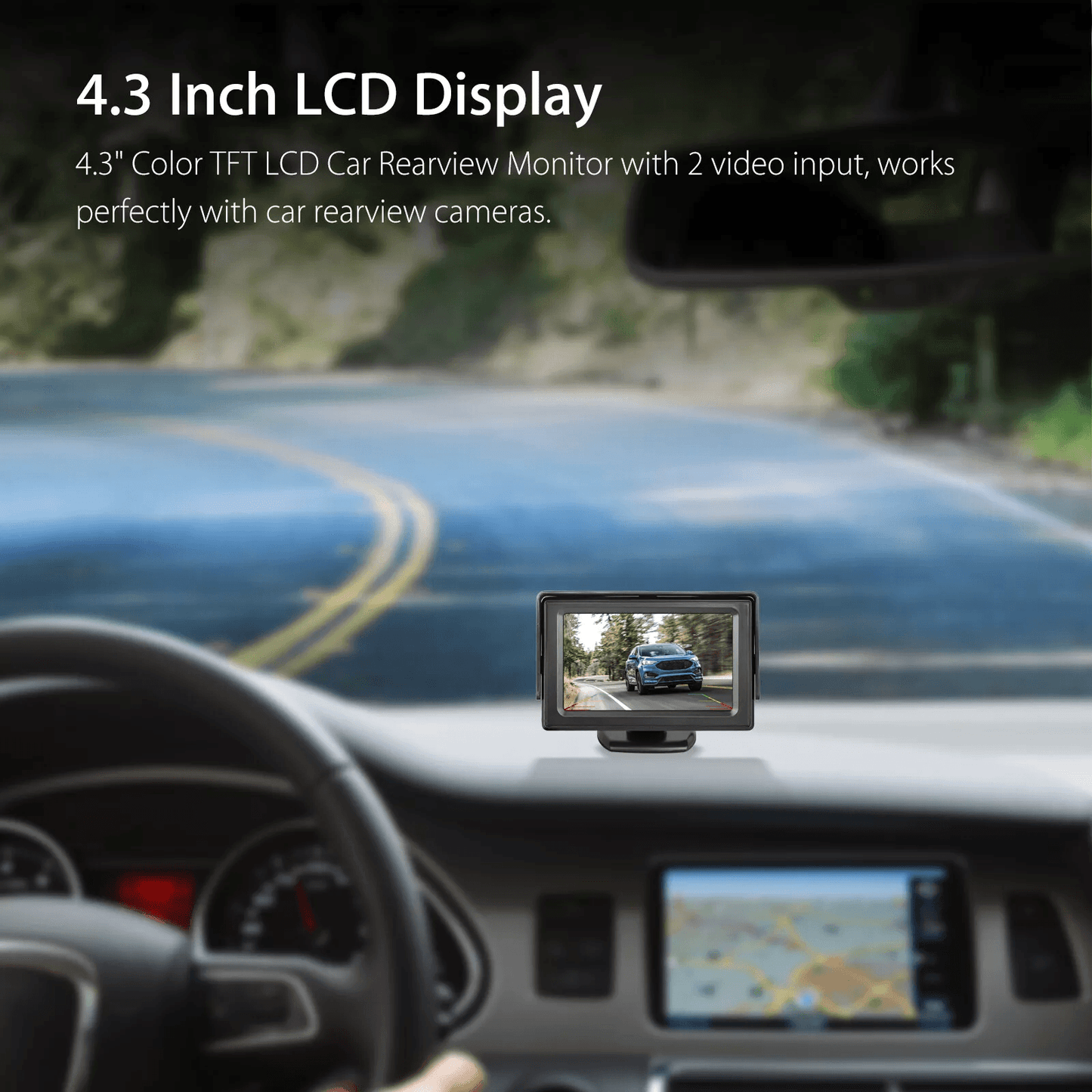 43 HD Monitor Car Backup Reverse Camera Kit With Night Vision Waterproof Rear View Parking License  1