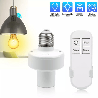 Wireless Remote Control Light Lamp Bulb Holder Socket Switch Base Cap