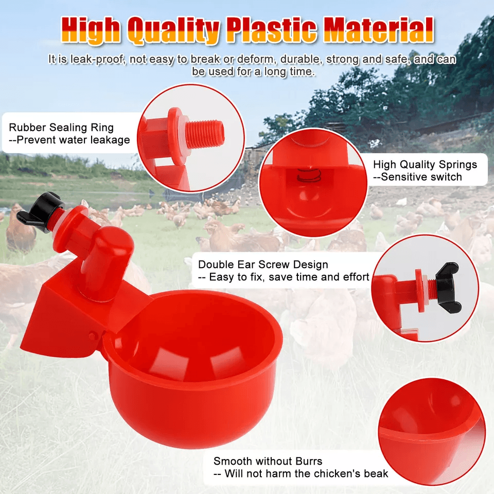 Chicken Automatic Watering Cups Drinker System For Poultry Duck Hen Quail 4