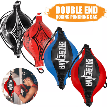 Double End Speed Ball for Boxing & MMA Floor to Ceiling Focus Punching Dodge Bag with Elastic Rope PU Leather Training
