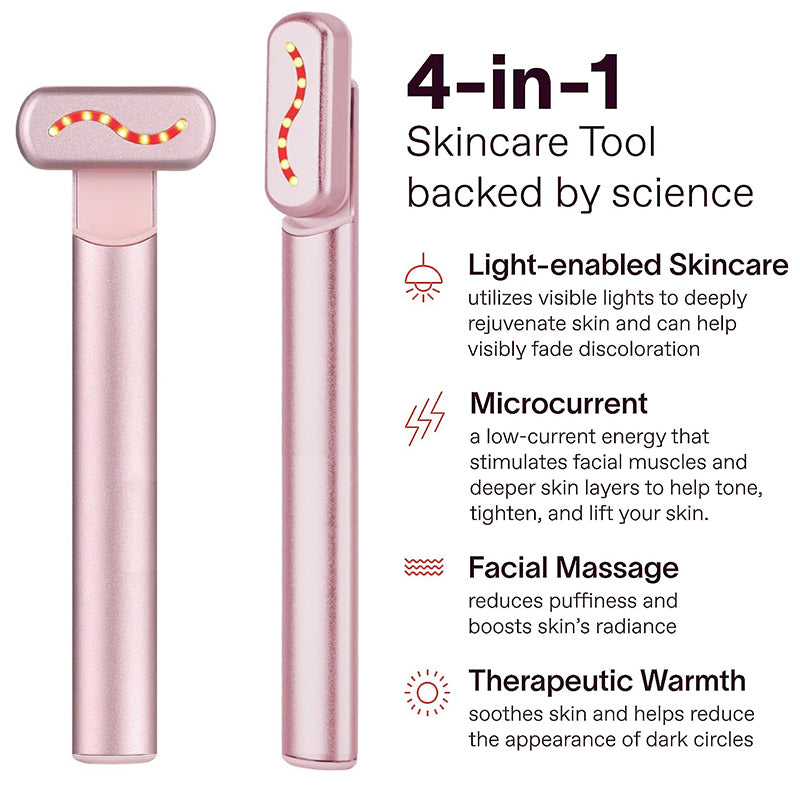 Anti-Wrinkle Skin Care Tool – EMS Microcurrent Facial Massager with Red Light