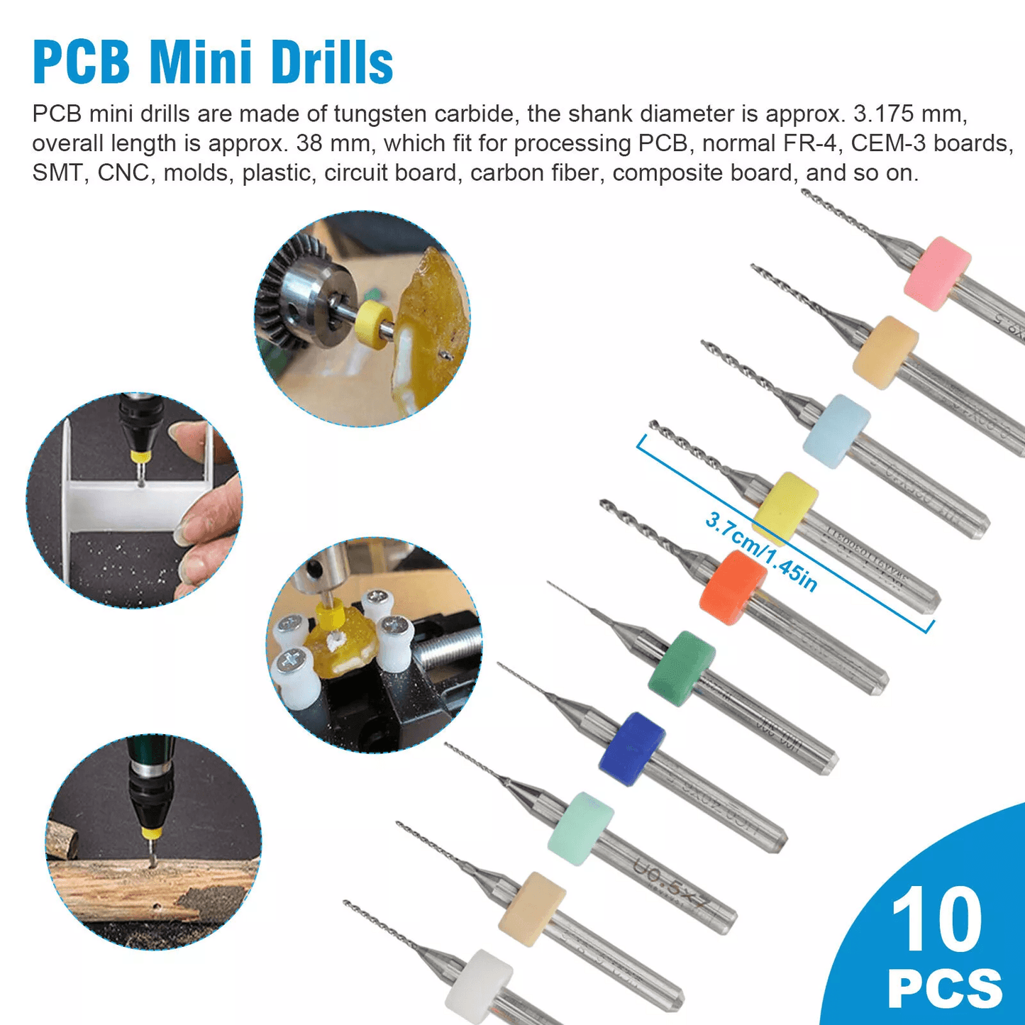 59x Mini Micro Twist Drill Bit Set With Pin Vise Precision Rotary Hand Drill Kit For Wood Jewelry P 3