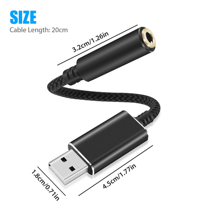 Universal USB To Aux Audio Adapter For PC PS4 MacBook  Laptop Headphone Jack Cable With Microphone  6