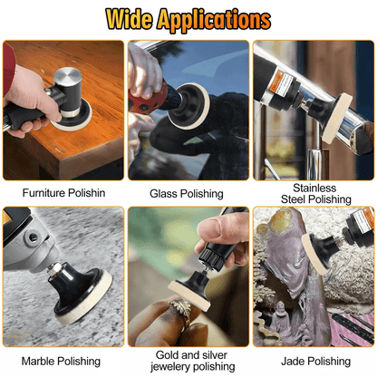 HighQuality Wool Disc Polishing Buffing Pads With Wheels Pad Holder And Shank Ideal For Metal Wood  1