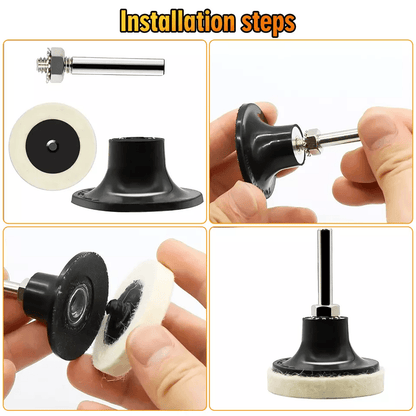 HighQuality Wool Disc Polishing Buffing Pads With Wheels Pad Holder And Shank Ideal For Metal Wood  3