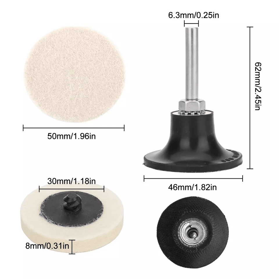 HighQuality Wool Disc Polishing Buffing Pads With Wheels Pad Holder And Shank Ideal For Metal Wood  4