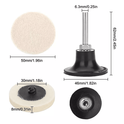 HighQuality Wool Disc Polishing Buffing Pads With Wheels Pad Holder And Shank Ideal For Metal Wood  4