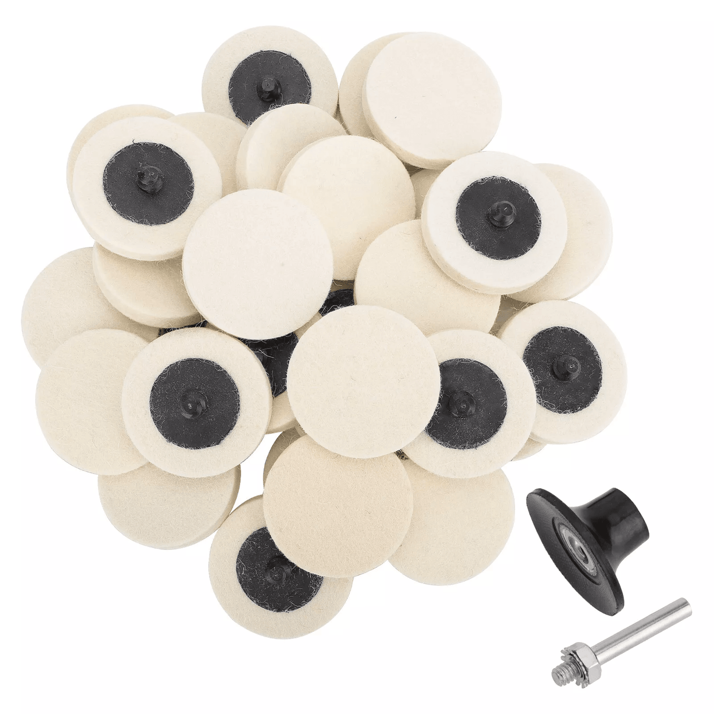 High-Quality Wool Disc Polishing Buffing Pads with Wheels Pad Holder and Shank, Ideal for Metal, Wood & Glass Finishing