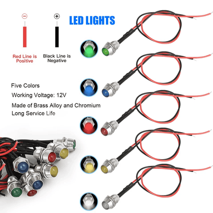 LED Pilot Dash Lights Indicator Lamp For Car Boat Dashboard Panel 1