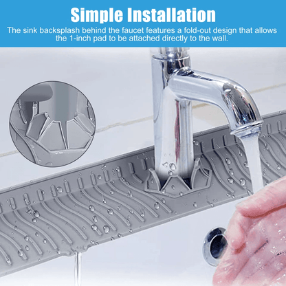 Kitchen Faucet Sink Splash Guard Silicone Water Catcher Tray  Drip Mat 1
