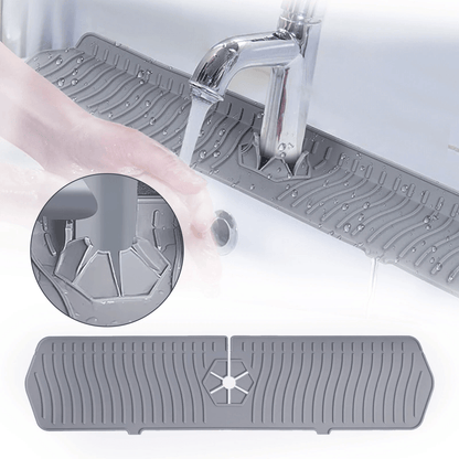 Kitchen Faucet Sink Splash Guard, Silicone Water Catcher Tray & Drip Mat