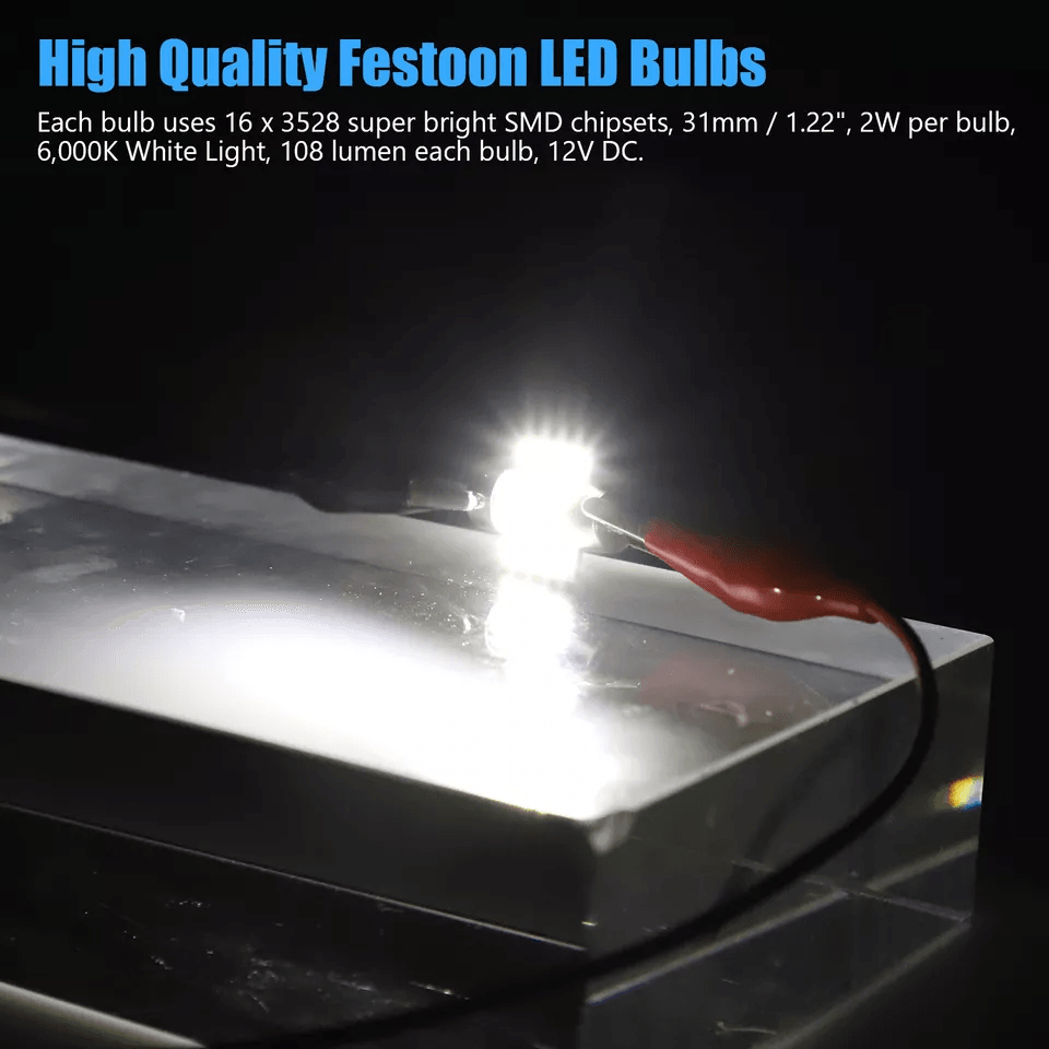 Festoon LED MapDome Interior Light Bulbs White CANBUS SMD Chipsets Bright Upgrade For Car Dome Lice 1