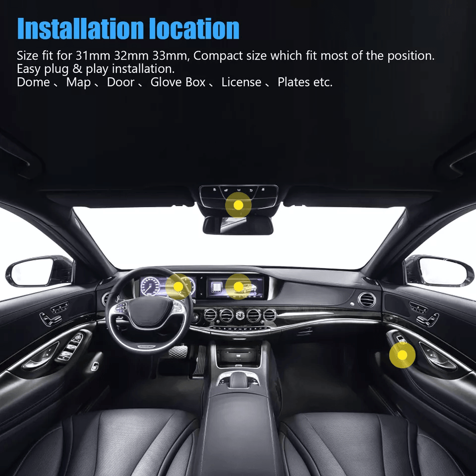 Festoon LED MapDome Interior Light Bulbs White CANBUS SMD Chipsets Bright Upgrade For Car Dome Lice 2