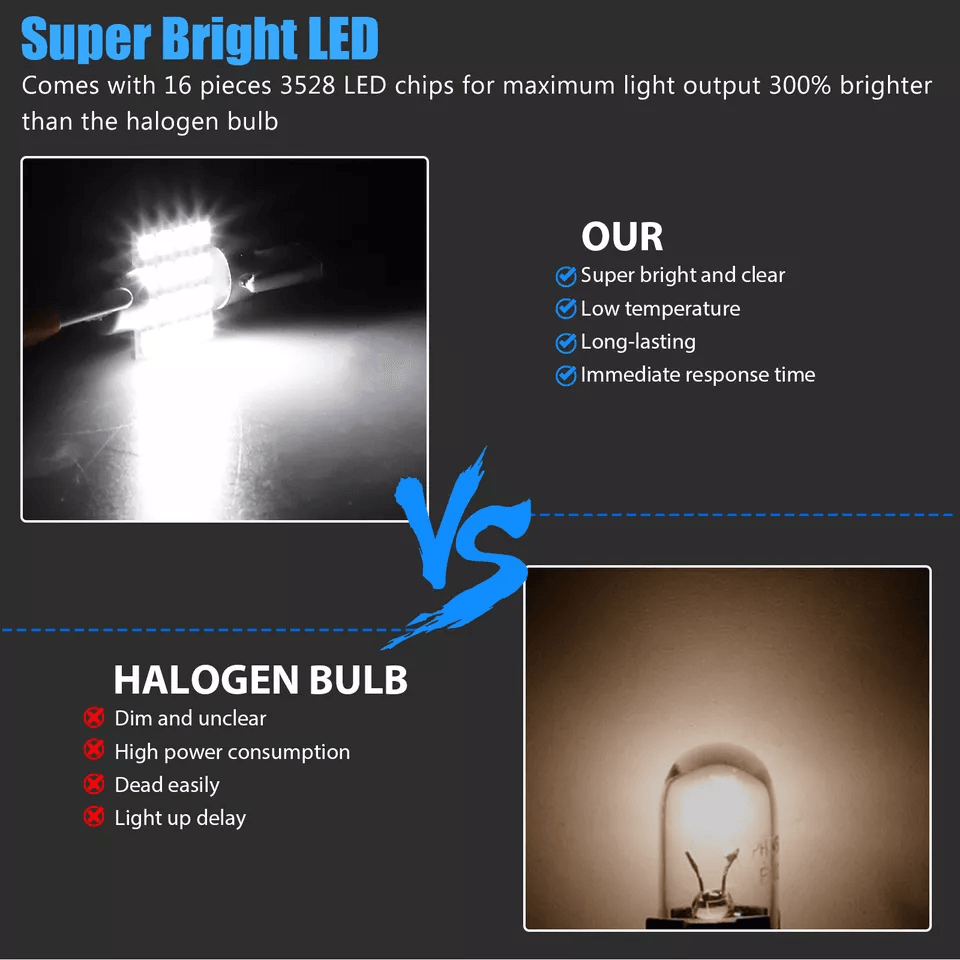 Festoon LED MapDome Interior Light Bulbs White CANBUS SMD Chipsets Bright Upgrade For Car Dome Lice 3