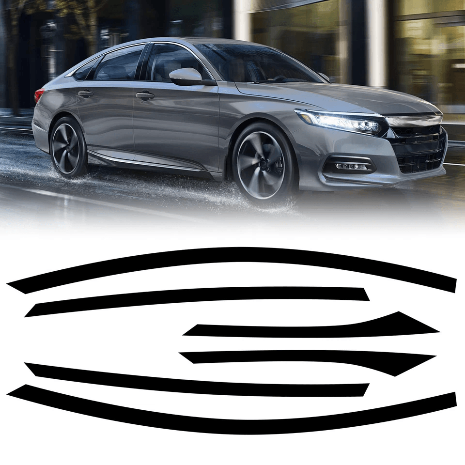 Chrome Delete Blackout Window Trims For Honda Accord Sedan Gloss Black Finish 1