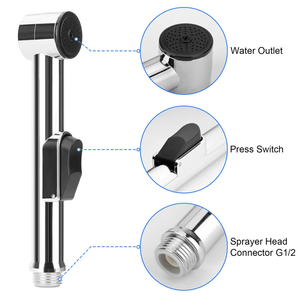 Hand Held Toilet Bidet Sprayer Bathroom Shower Water Spray Head W Hose Part Stainless Steel Handhel 3