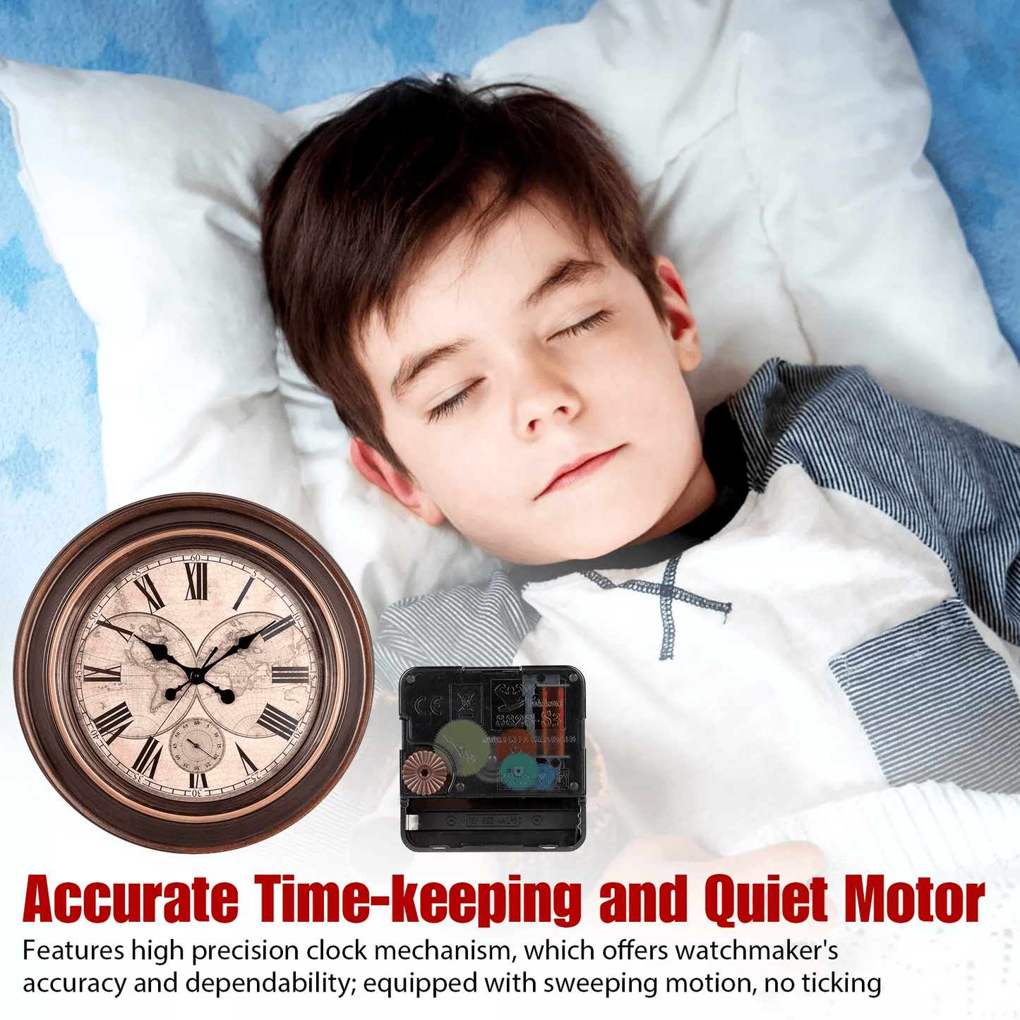 6Pcs DIY Wall Quartz Clock Movement Mechanism Kit Silent Sweep Replacement Parts With 6 Hand For Cl 3