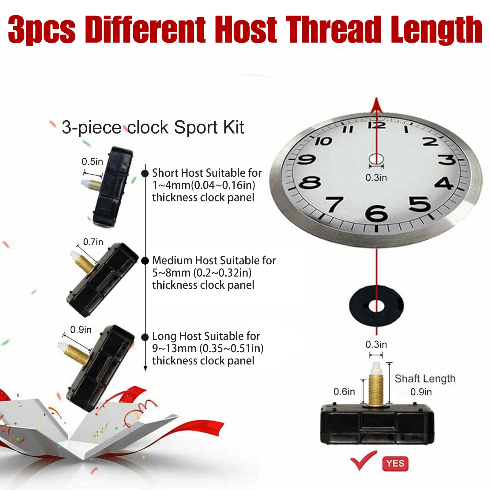 6Pcs DIY Wall Quartz Clock Movement Mechanism Kit Silent Sweep Replacement Parts With 6 Hand For Cl 5