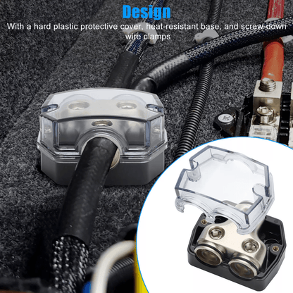 2X 2Way Distribution Block 0 Gauge In Out Car Audio Amp Power Ground Splitter For Amplifier System 4