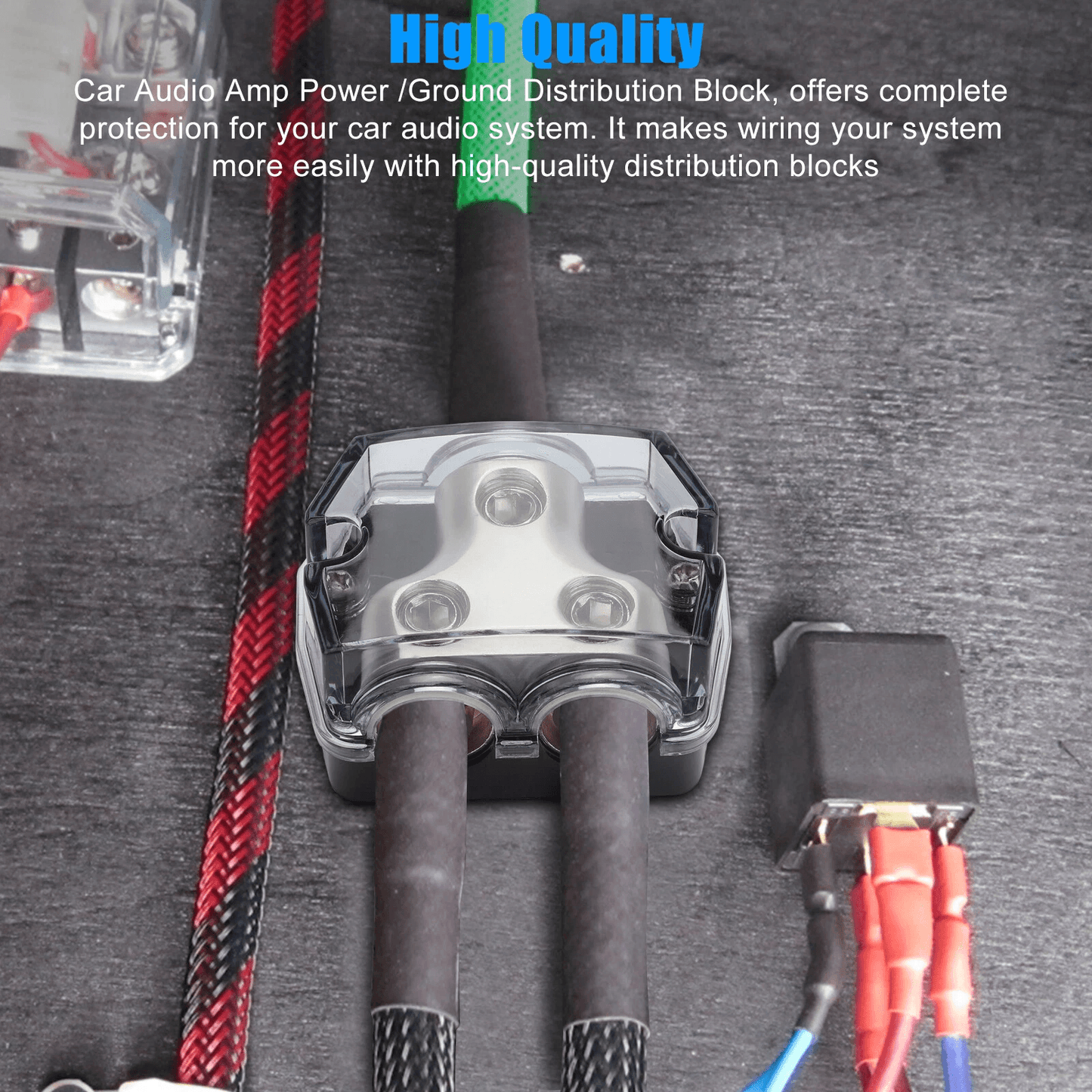 2X 2Way Distribution Block 0 Gauge In Out Car Audio Amp Power Ground Splitter For Amplifier System 5