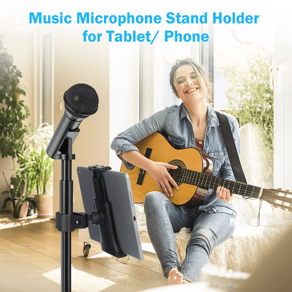Adjustable Tablet Phone Holder Mount Bracket For Microphone Stand Bikes Treadmill Universal Rotatin 2