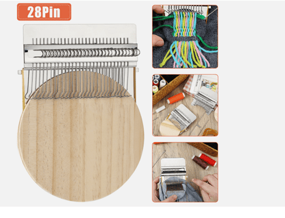28 Hooks Small Loom Speedweve Darning Tool With Wood Disc Hand Weaving Mending Machine For DIY Sewi 6