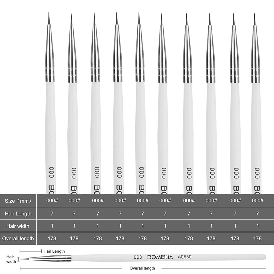 Micro Liner Artist Paint Brush Set For Acrylic Watercolor Miniature Detailing 3