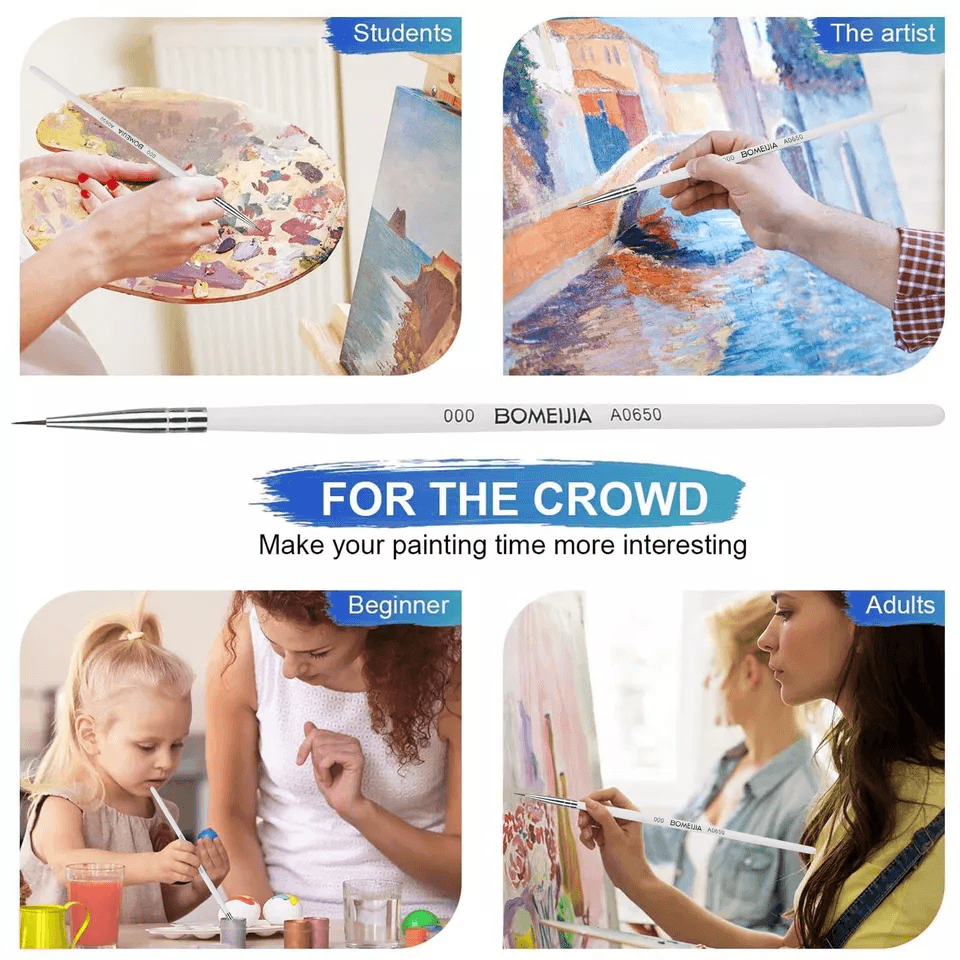 Micro Liner Artist Paint Brush Set For Acrylic Watercolor Miniature Detailing 1