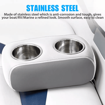 HeavyDuty Stainless Steel Cup Holder Mount Ideal For Marine Boat RV Car Truck  Camper Use AntiCorro 3