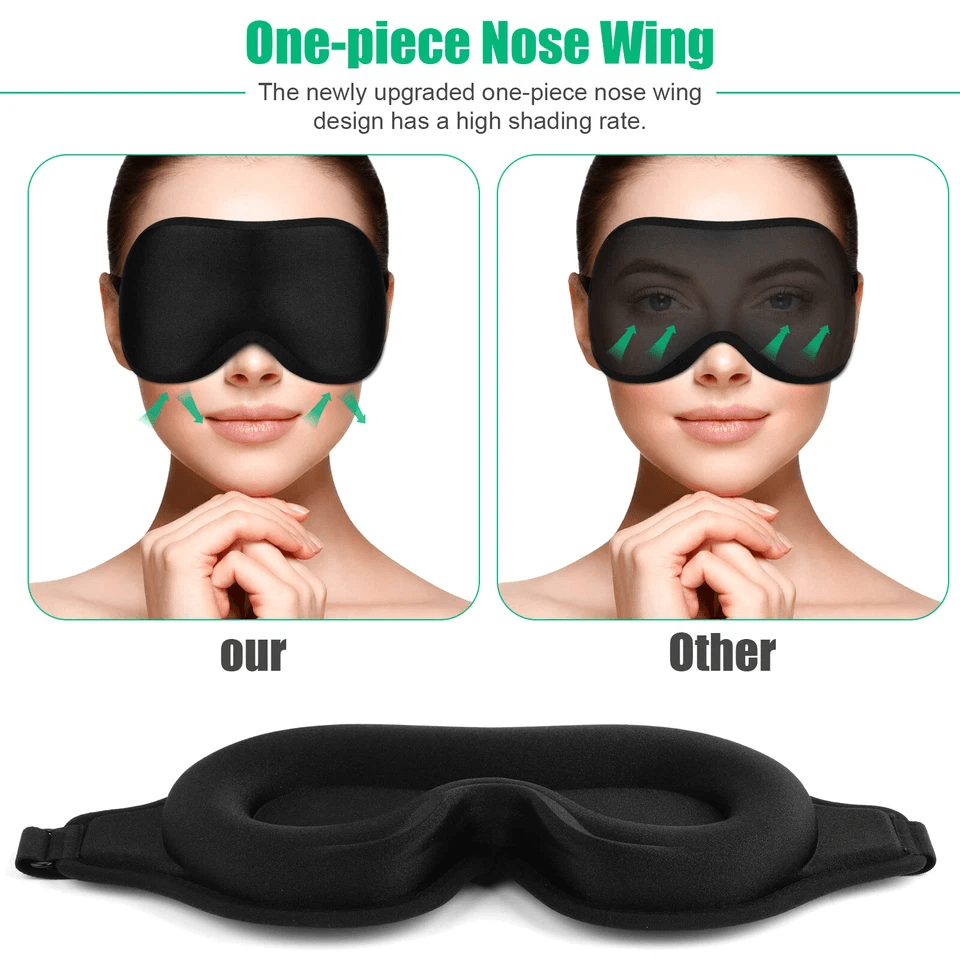 3D Travel Silk Eye Mask For Sleeping Soft Padded Shade Cover Breathable Blindfold 3
