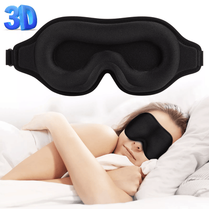 3D Travel Silk Eye Mask for Sleeping, Soft Padded Shade Cover Breathable Blindfold