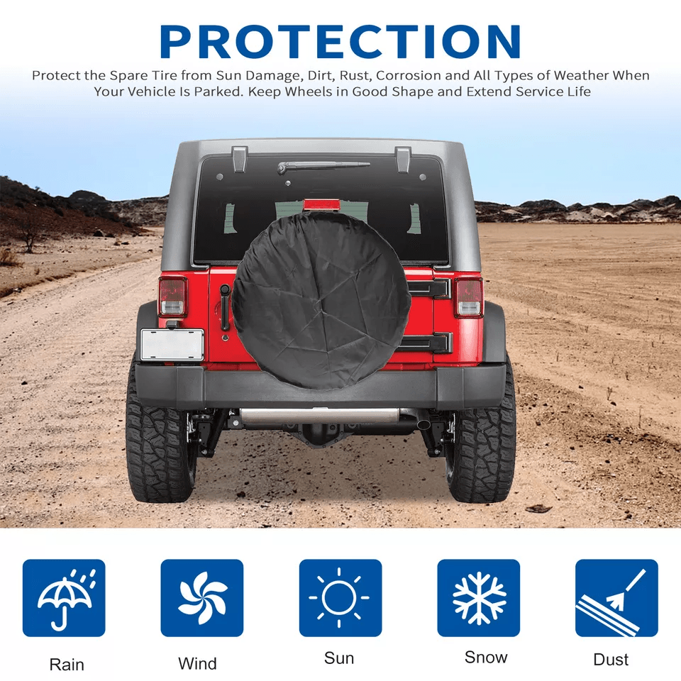 DIY Tyre Wheel Cover For Jeep RV Trailer Camper Black Waterproof Protector 1