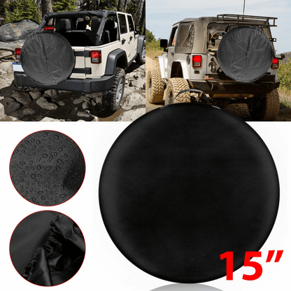 DIY Tyre Wheel Cover for Jeep RV Trailer Camper, Black Waterproof Protector