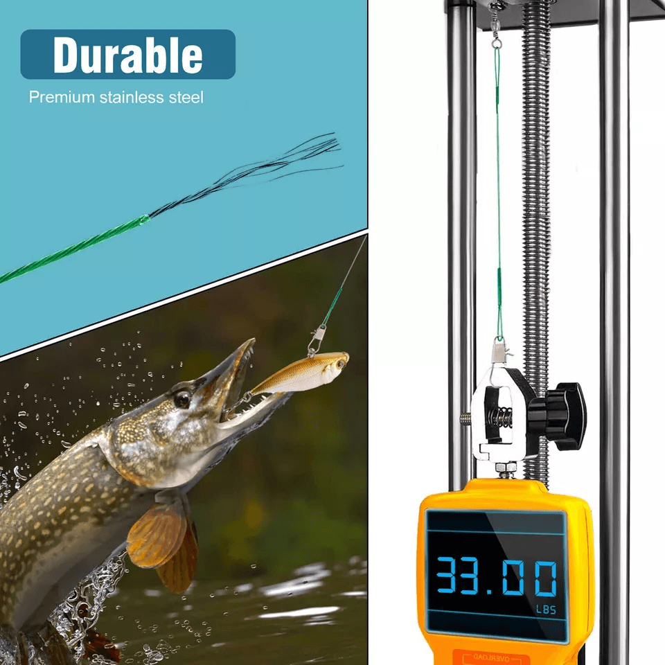 Stainless Steel Trace Wire Leader Fishing Line Snap Swivel Lure Connector Bite Resistant  Durable T 3