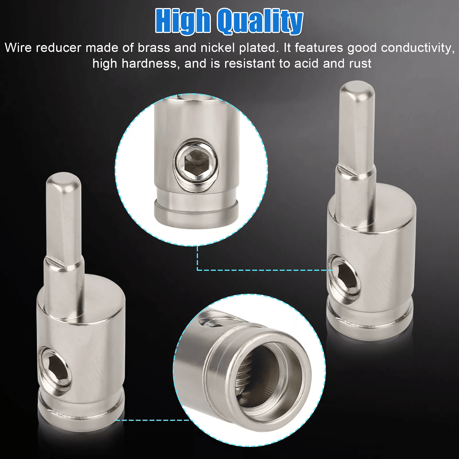 4PCS 4 Gauge To 8 Gauge Amp Input Reducer Power Wire Reducer Adapter For Car Audio Subwoofer Amplfi 1