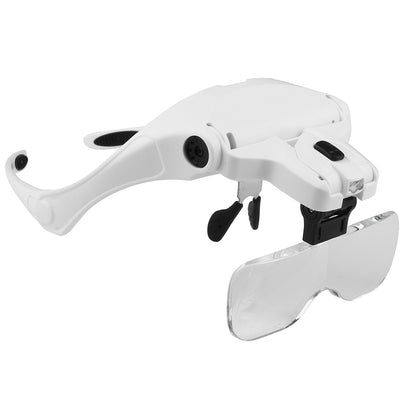 Illuminated Magnifying Glasses – Adjustable Head Loupe Magnifier with 1.0X-3.5X Magnification & 2 LED Lights