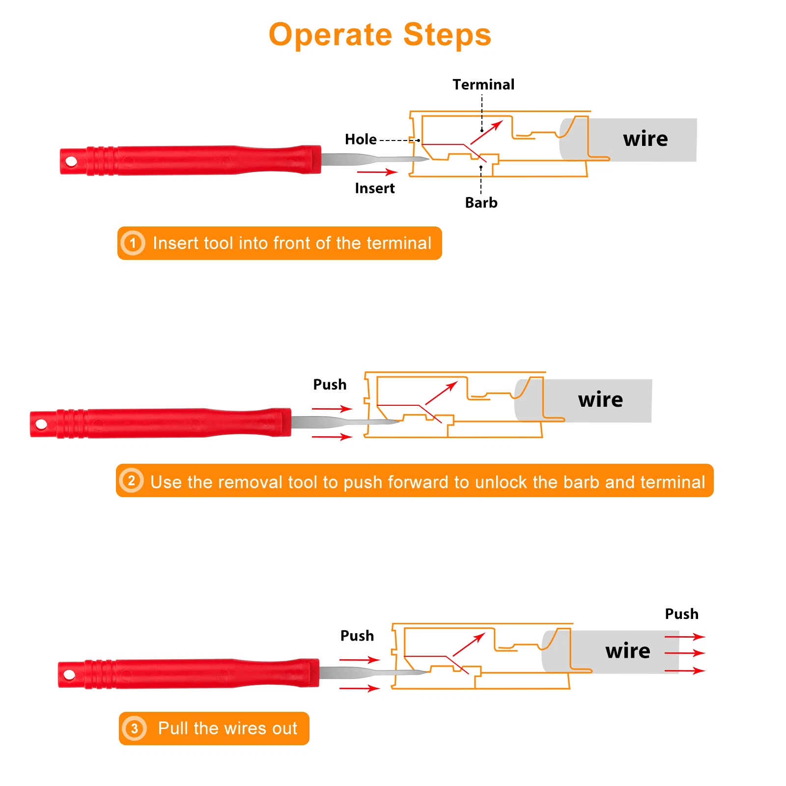 21Pcs Terminal Removal Tool Kit Electrical Wire Connector Pin Release Extractor Set For Car Automot 3