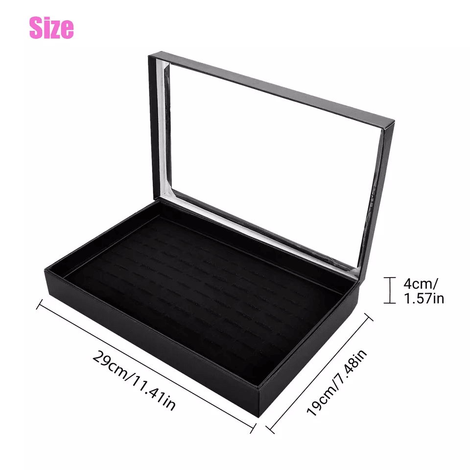Jewelry Ring Display Organizer Case With Slots Stackable Tray Holder Earrings Storage Box For Home  6