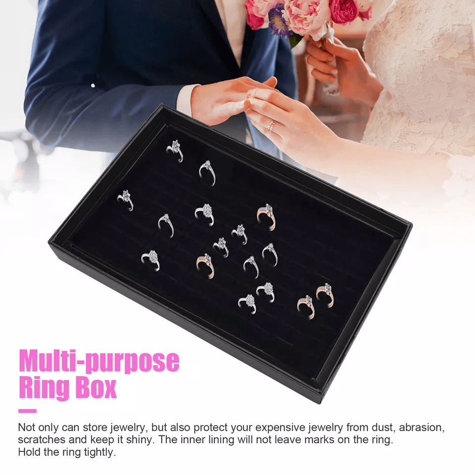 Jewelry Ring Display Organizer Case With Slots Stackable Tray Holder Earrings Storage Box For Home  2