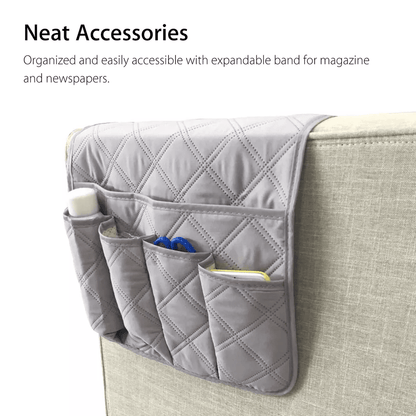 Sofa Arm Rest TV Remote Control Organizer Holder Couch Chair Storage Bag With Pockets For Books Pho 3