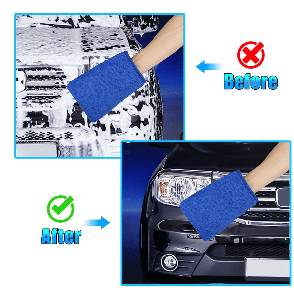 Microfiber Car Wash Gloves Clay Towel Mitt Detailing Cleaning Cloth Rag 4
