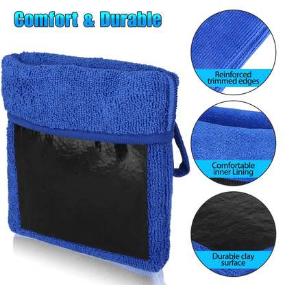 Microfiber Car Wash Gloves Clay Towel Mitt Detailing Cleaning Cloth Rag 2