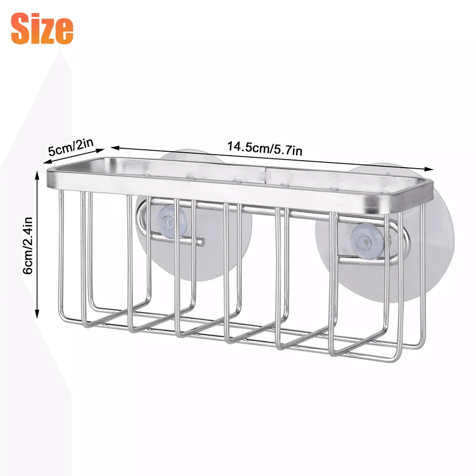 Stainless Steel Sponge Holder With Suction Cup Kitchen Dish Drain Sink Basket Rack Organizer For Sp 6
