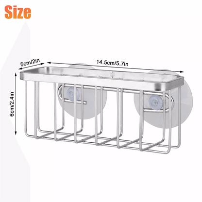 Stainless Steel Sponge Holder With Suction Cup Kitchen Dish Drain Sink Basket Rack Organizer For Sp 6