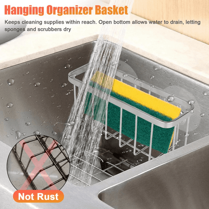 Stainless Steel Sponge Holder With Suction Cup Kitchen Dish Drain Sink Basket Rack Organizer For Sp 2