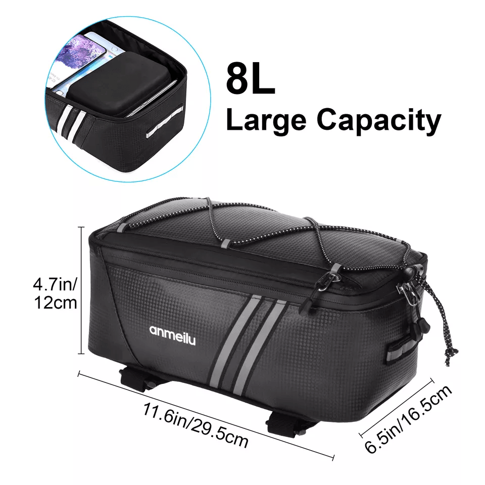 Waterproof Bicycle Rear Rack Seat Bag Cycling Trunk Pannier Storage Pouch 1