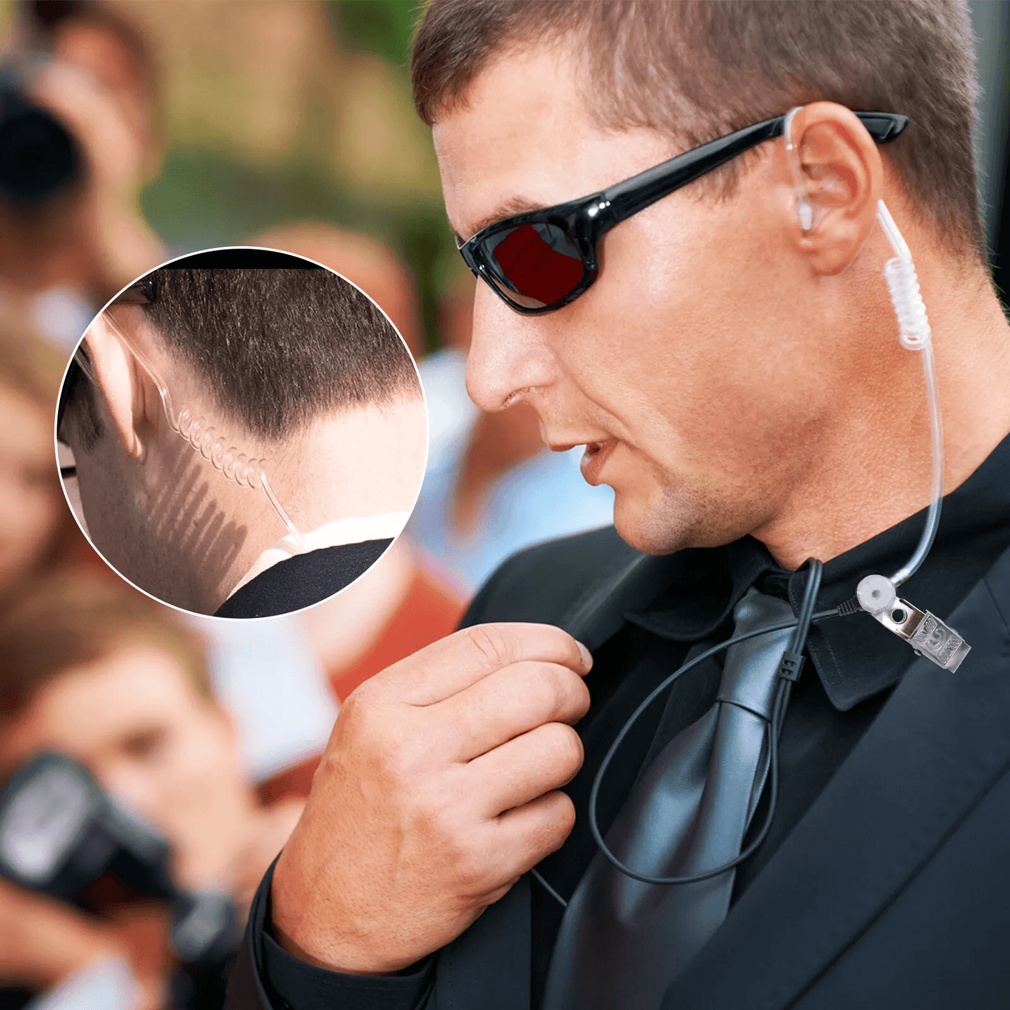 2 Pin Walkie Talkie Earpiece Headset Mic PTT For BAOFENG TwoWay Radio Acoustic Tube Security Survei 3